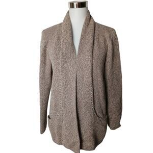 Simply Natural Alpaca Blend Open front Cardigan Gray White Beige Made in Peru XL